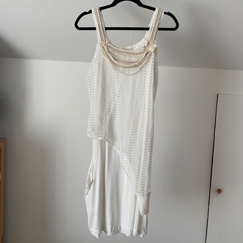 MonoReno White Netted Dress